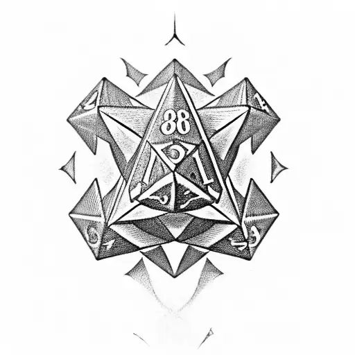 d20 showing 19 with scrollwork underneath that says pretty sharp in a calligraphy font tattoo design idea