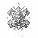 d20 showing 19 with scrollwork underneath that says pretty sharp in a calligraphy font tattoo design idea