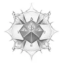 d20 showing 19 with scrollwork underneath that says pretty sharp in a calligraphy font tattoo design idea