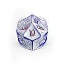 d20 showing 19 with scrollwork underneath that says pretty sharp in a calligraphy font tattoo design idea
