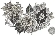 gothic lace like patterns tattoo design idea