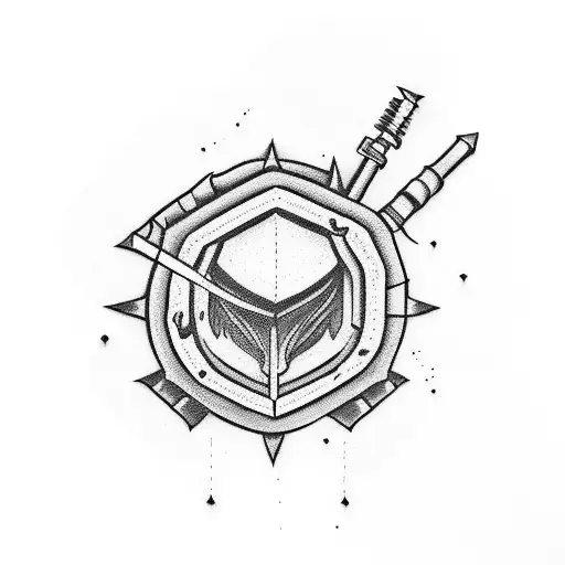 flail and mace tattoo design idea