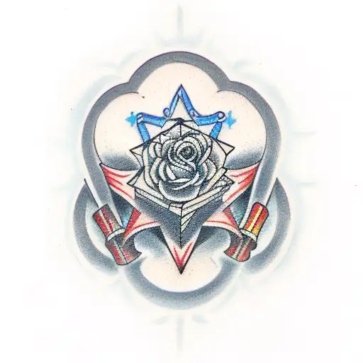 flail and mace tattoo design idea