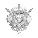 flail and mace tattoo design idea