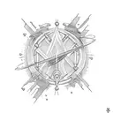 flail and mace tattoo design idea