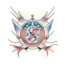 flail and mace tattoo design idea