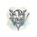 flail and mace tattoo design idea