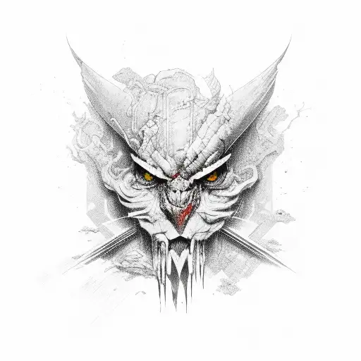 EGA with blood stripe tattoo design idea