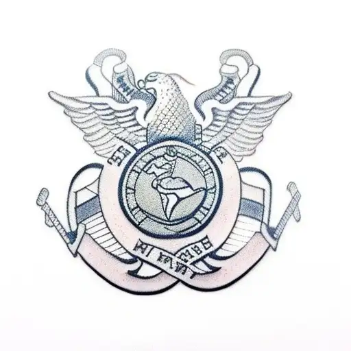 USMC emblem with NCO blood stripe tattoo design idea