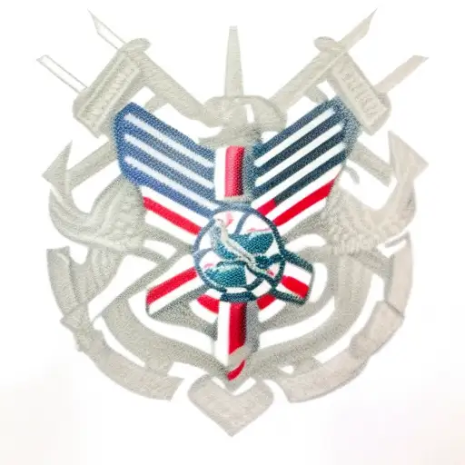 Tattered US Flag with USMC E5 rank  tattoo design idea