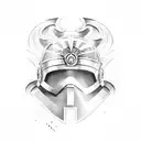 Roman spartan helmet tattoo design idea