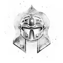 Roman spartan helmet tattoo design idea
