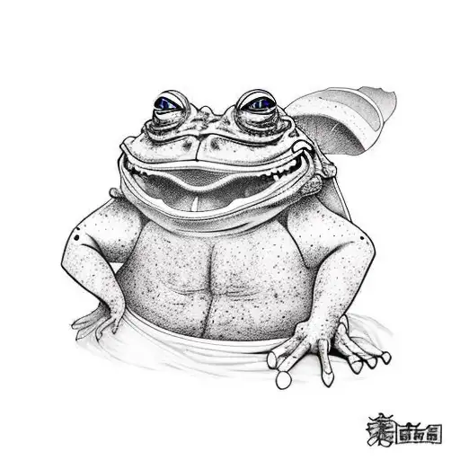 Samurai toad tattoo design idea