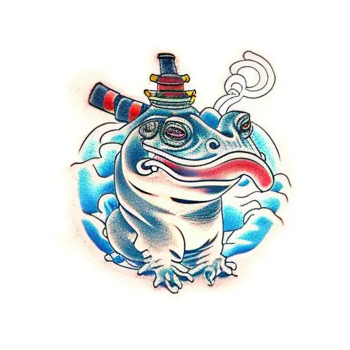 Samurai toad tattoo design idea
