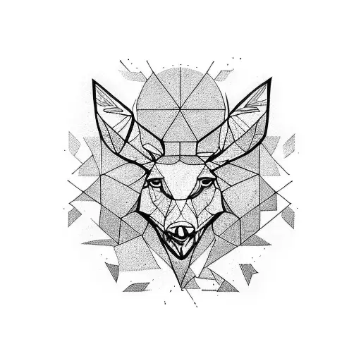 Hirsch in den Bergen tattoo design idea