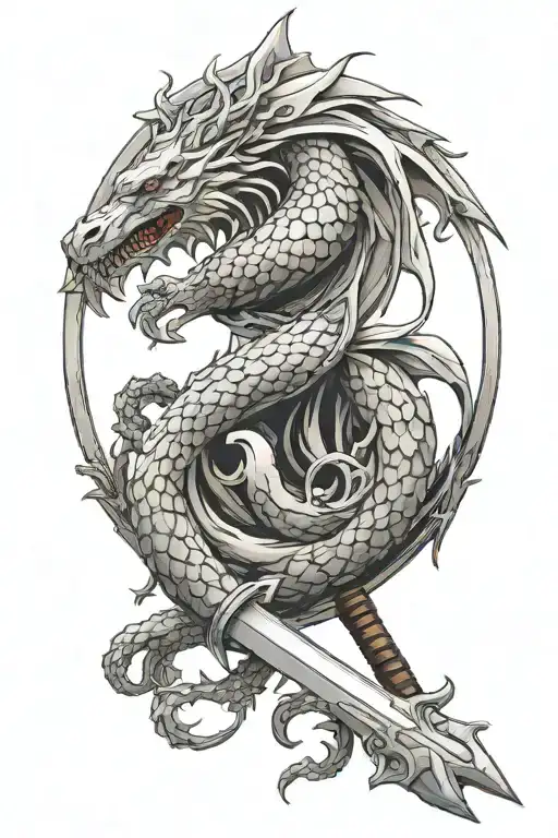 targaryen emblem merged with a sword tattoo design idea