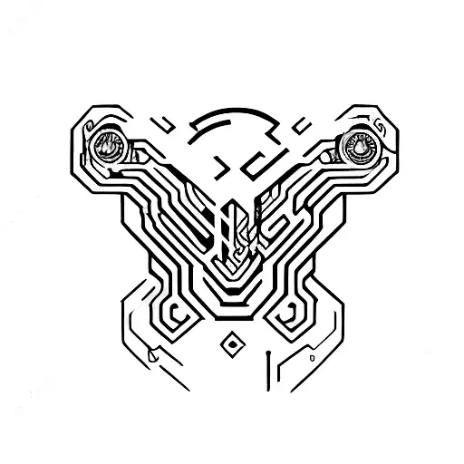 cyberpunk armband tattoo design idea