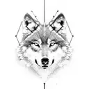 Wolf in battle field with film related artifacts or objects instead of swords and weapons from a battlefield tattoo design idea