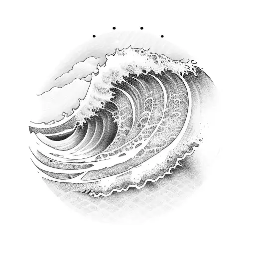 11:11 with wave tattoo design idea