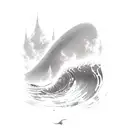 11:11 with waves tattoo design idea