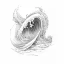 11:11 with waves tattoo design idea