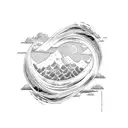 11:11 with waves tattoo design idea