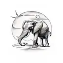 Elephant march 3 full moon tattoo design idea