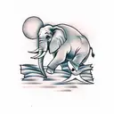 Elephant march 3 full moon tattoo design idea