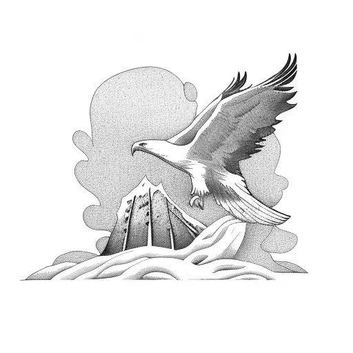 norhic ireland pine with soaring sea eagle tattoo design idea