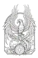 phoenix rising from ashes symbolizing rebirth cradle grave tattoo design idea