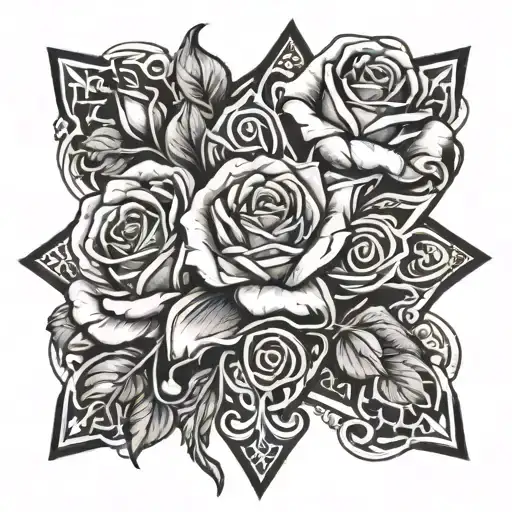Cross and Rose wrapped tattoo design idea
