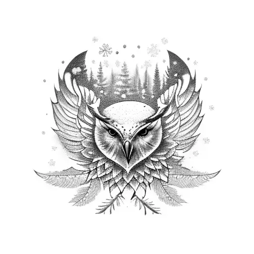 snow owl tattoo design idea
