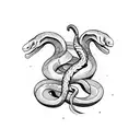snake with a dagger tattoo design idea