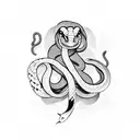 snake with a dagger tattoo design idea