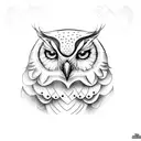 snow owl tattoo design idea
