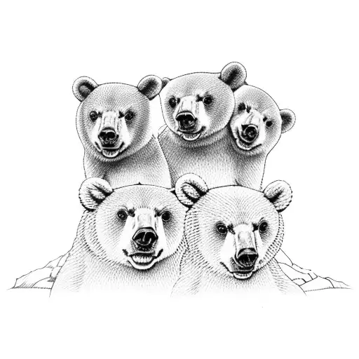 three little bears tattoo design idea