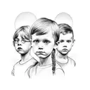 three children tattoo design idea