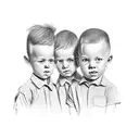 three children tattoo design idea