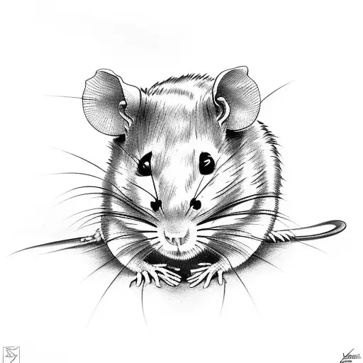 Premium AI Image  Sketch for a tattoo rat ball or rat king