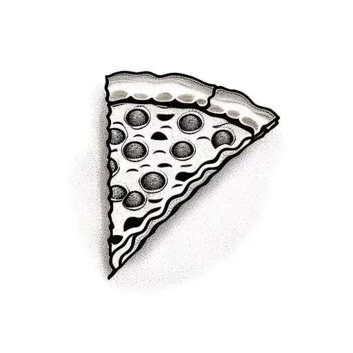 Slice of pizza with a California beach scene inside tattoo design idea