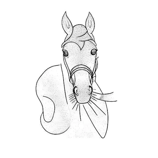 a horse head tattoo design idea