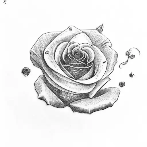 stitched rose with raven and mockingbird tattoo design idea
