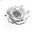 stitched rose with raven and mockingbird tattoo design idea