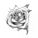 stitched rose with raven and mockingbird tattoo design idea