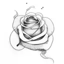 stitched rose with raven and mockingbird tattoo design idea