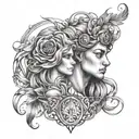 leo, Virgo cusp tattoo design idea
