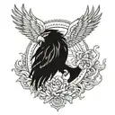 phoenix with lion tattoo design idea