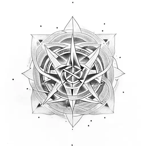 necronomicon Pentagram Evil  tattoo design idea
