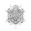 necronomicon Pentagram Evil  tattoo design idea