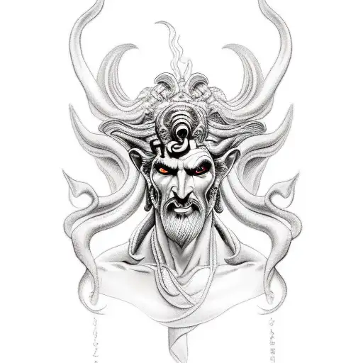 hades greek god with hell hounds tattoo design idea